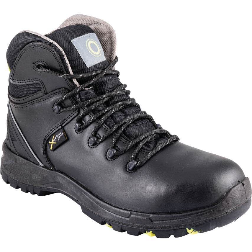 Women's Composite Safety Boots, Size 3, Black, Leather Upper, Composite Toe Cap, S3, EN ISO 20345:2011