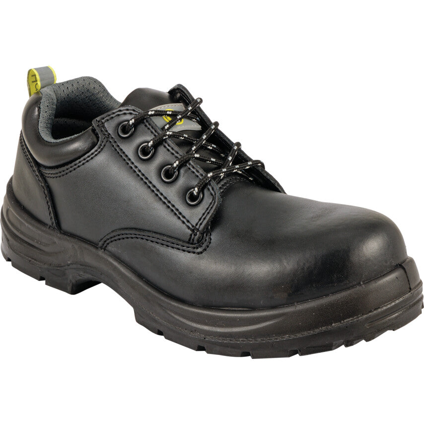 Unisex Composite Safety Shoes, Size 11, Black, Leather Upper, Composite Toe Cap, S3, EN ISO 20345:2011