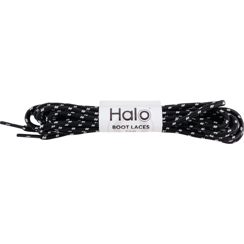 Boot Laces, 1 Pair, Black and Grey, Polyester, 140cm