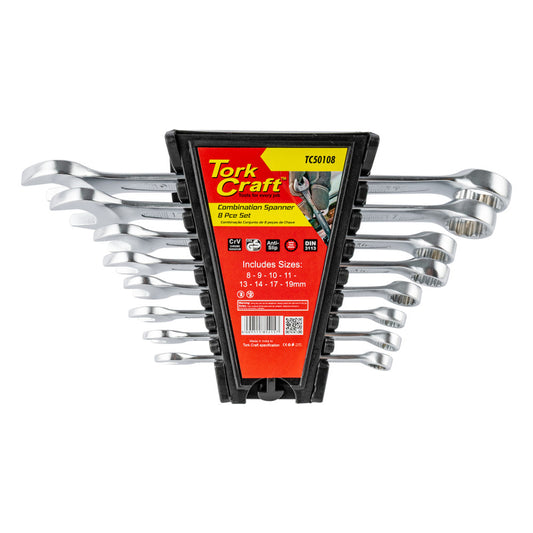 Tork Craft 8mm - 14mm Combination Spanner Set 8 Piece