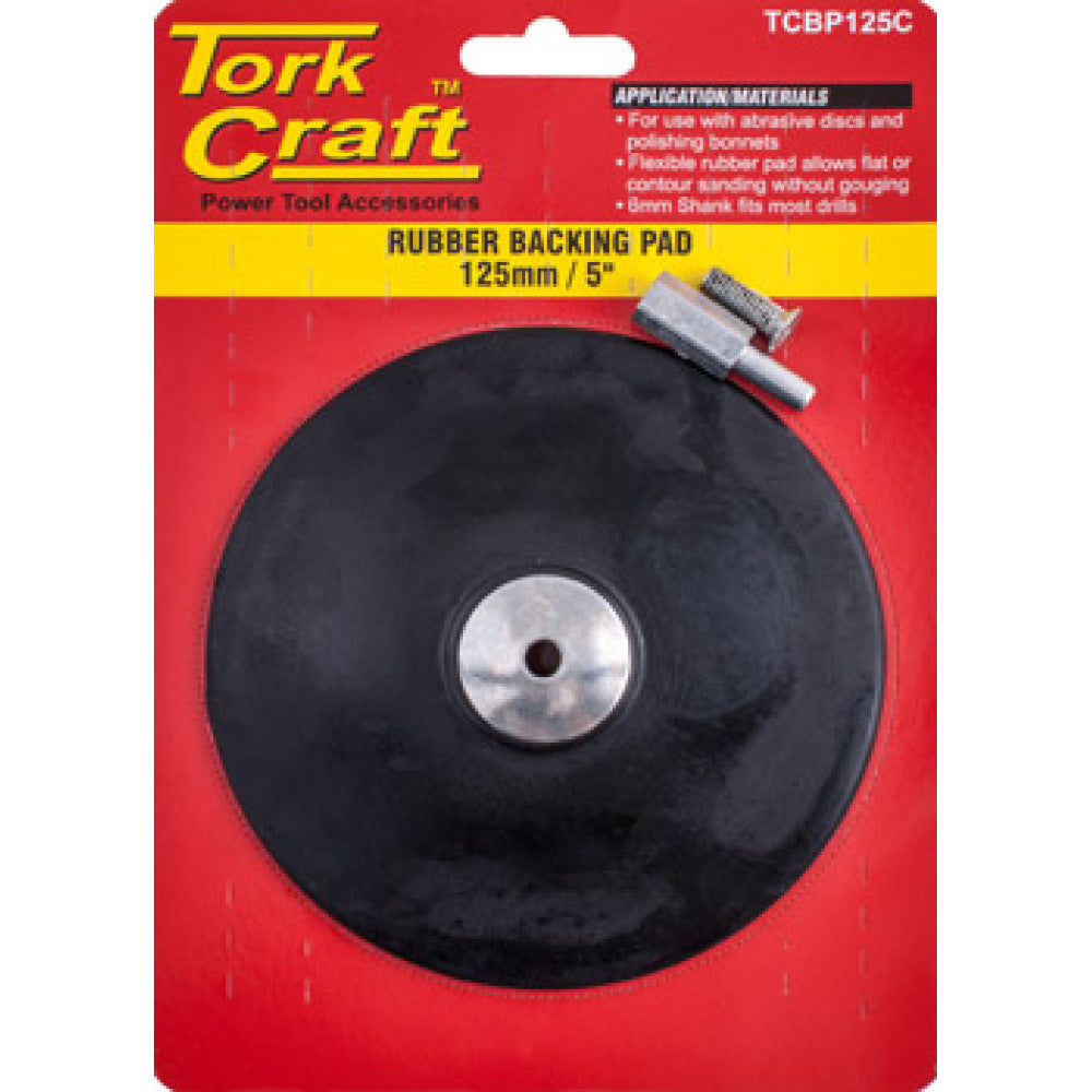 Backing Pad 125mm Ver C/W Arbor Rubber