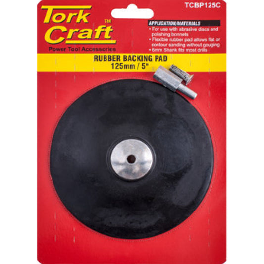 Backing Pad 125mm Ver C/W Arbor Rubber