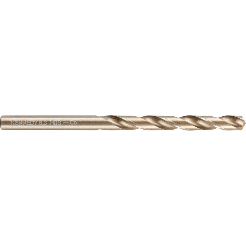 Jobber Drill, 6.3mm, Normal Helix, Cobalt High Speed Steel, Bronze Oxide