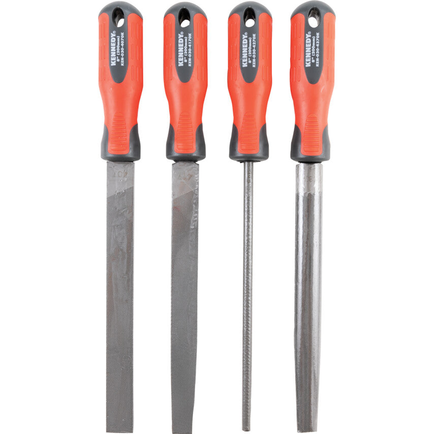 250mm (10'') 4 Piece Second Cut Engineers File Set With Handles