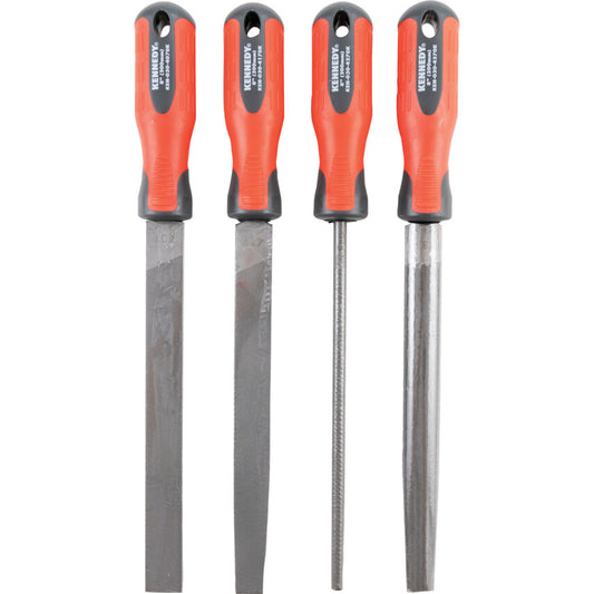 250mm (10'') 4 Piece Second Cut Engineers File Set With Handles