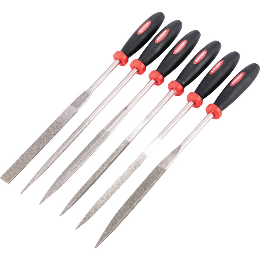 160mm (6.1/2") 6 Piece Medium Grade Diamond File Set