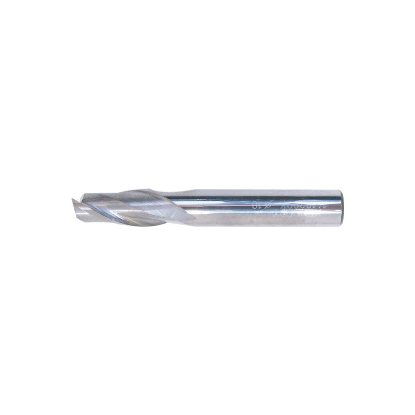 Regular, Slot Drill, 10mm, 2fl, Plain Round Shank, Carbide, Uncoated