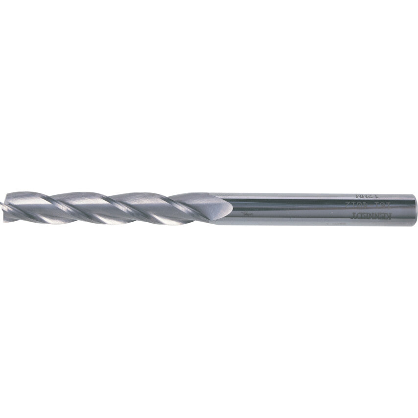End Mill, Long, 4mm, Plain Round Shank, 3fl, Carbide, Uncoated