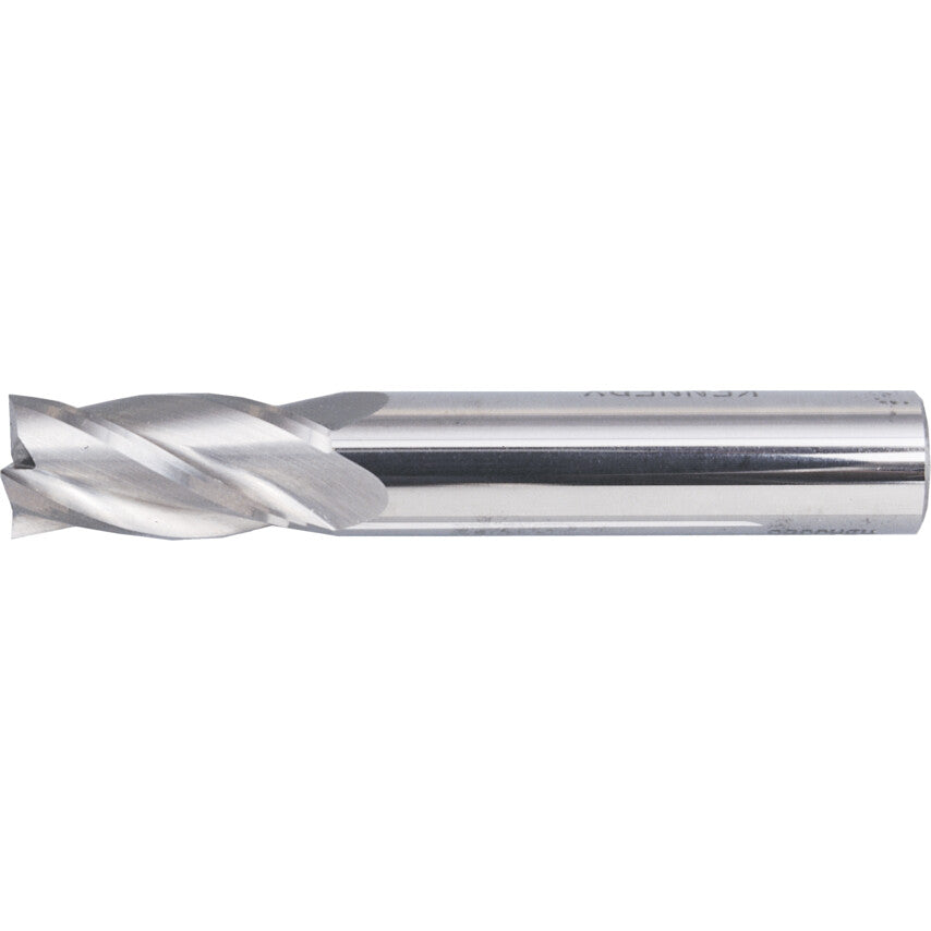 End Mill, Regular, Plain Round Shank, 9mm, Bright, Carbide, 4fl