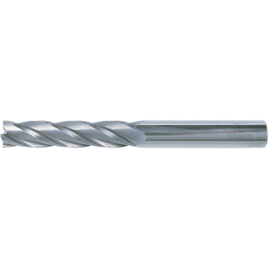 End Mill, Long, 4mm, Plain Round Shank, 4fl, Carbide, Uncoated