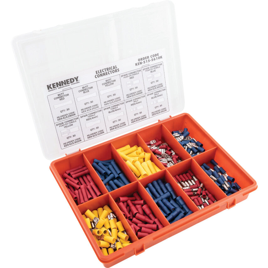 TERMINALS/SPADES/BULLETSR RED/BLUE/YLW KIT 300-PCE