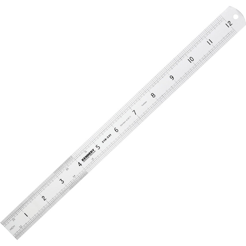 300mm/12" RIGID RUSTLESS RULE ROUND END