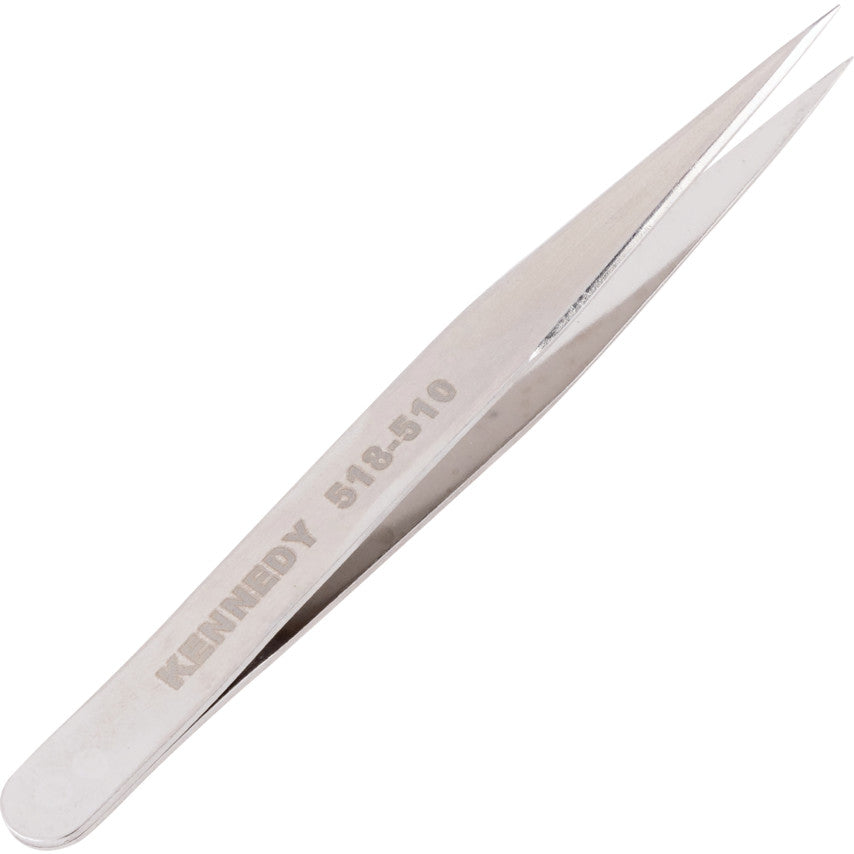Sharp Nose Tweezers, Stainless Steel Tip, 115mm