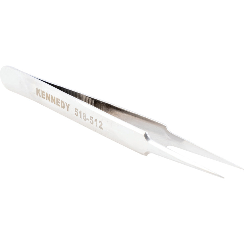 Needle Nose Tweezers, Stainless Steel Tip, 115mm