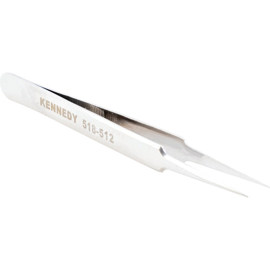 Needle Nose Tweezers, Stainless Steel Tip, 115mm