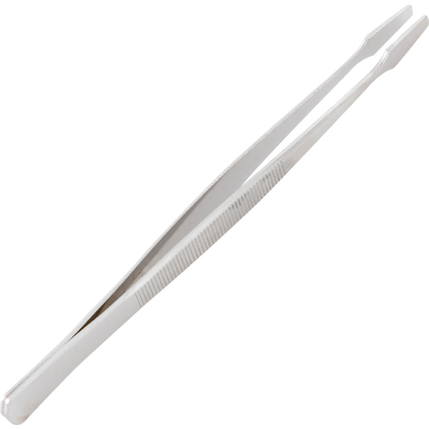 Flat Blade Tweezers, Stainless Steel Tip, 120mm