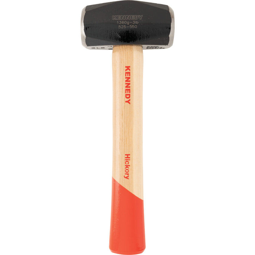 Lump Hammer, 3lb, Wood Shaft, Waxed Shaft