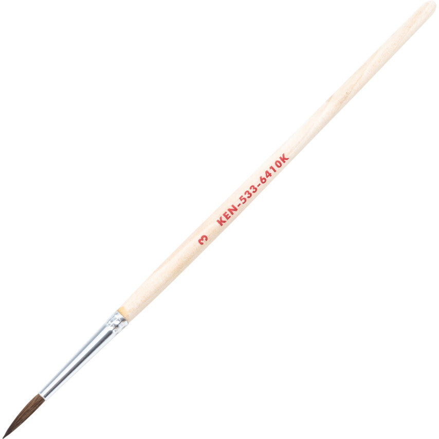 3/32in., Point, Bristle Hair, Pencil Brush, Handle Wood