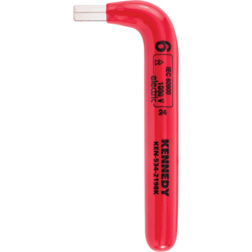 Hex Key, Insulated L-Handle, Hex, Metric, 6mm