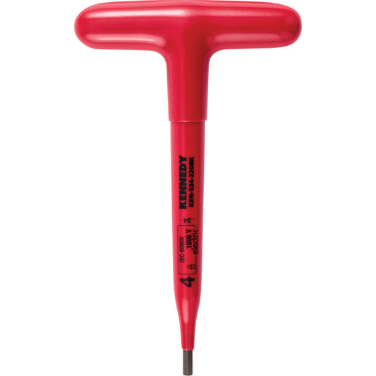 Hex Key, Insulated T-Handle, Hex, Metric, 4mm