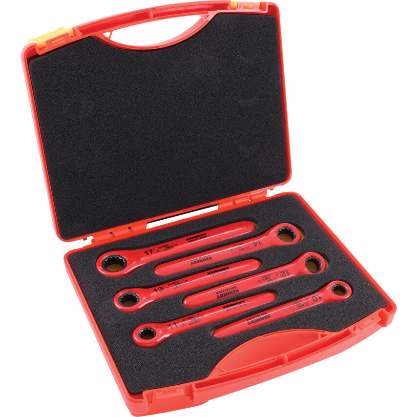INSULATED RATCHET RING SPANNER SET - 6PCS DOUBLE TRIANGLE 1000 V