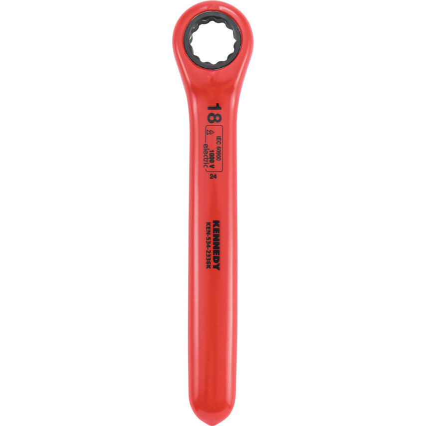 18MM INSULATED RATCHET RING SPANNER DOUBLE TRIANGLE 1000 V