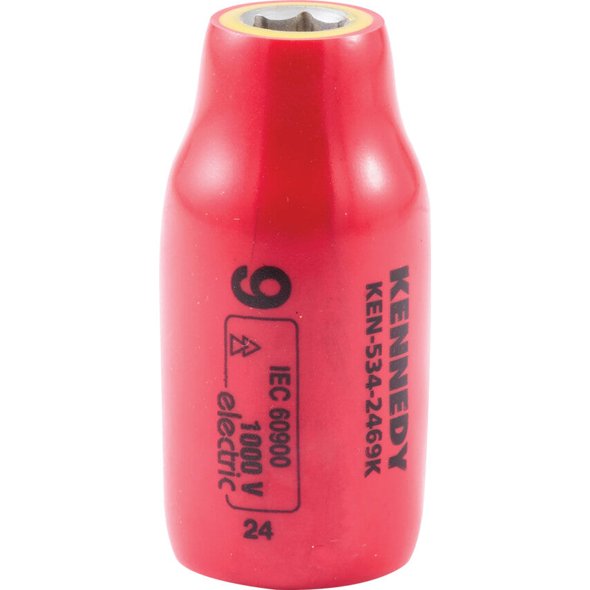 1/2in. Drive, Standard Insulated Socket, 9mm, Metric, Insulated Coating