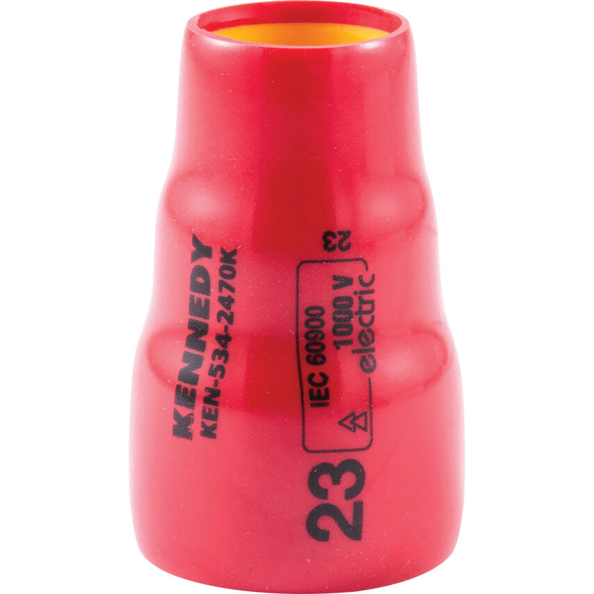 1/2in. Drive, Standard Insulated Socket, 23mm, Metric, Insulated Coating