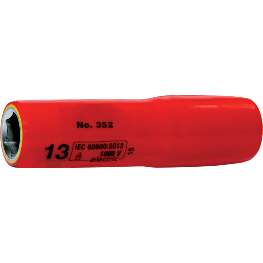 1/2in. Drive, Deep Insulated Socket, 11mm, Metric, Insulated Coating