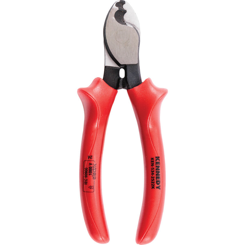 Cable Cutters, Max Cut Capacity 10mm, Bi-Material, 165mm Overall Length, Insulated