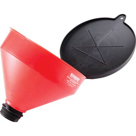 Funnel Lockable Lid, 253mm, Polyethylene, Straight Rigid Spout