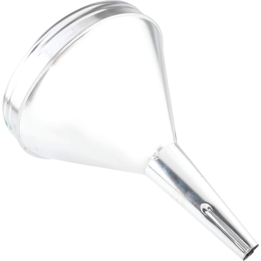Funnel, 200mm, Tin-Plated, Straight Rigid Spout