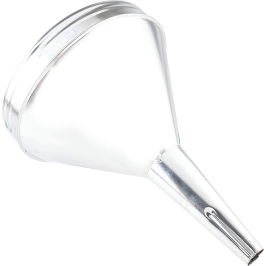 Funnel, 200mm, Tin-Plated, Straight Rigid Spout