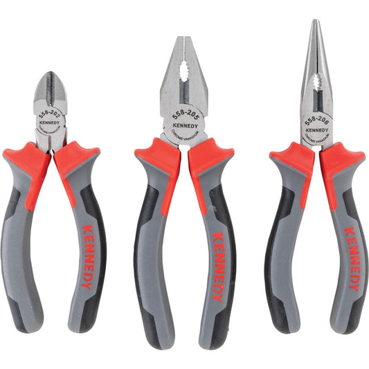 Pliers Set, Chrome Vanadium Steel, 140, 165mm, Set of 3