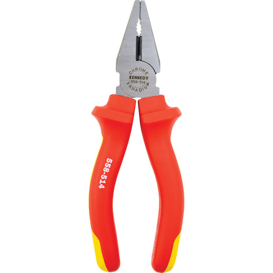 Combination Pliers, Serrated, High Carbon Alloy Steel, 160mm, Insulated, VDE