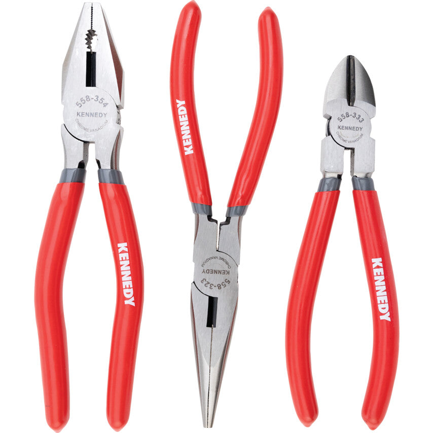 Diagonal Cutting Pliers, Smooth and Serrated, Chrome Vanadium Steel, 205mm, Set