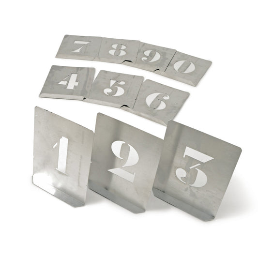 0 to 9, Zinc, Stencil, 200mm, Set of 10
