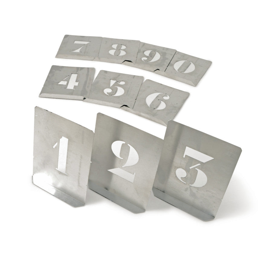 0 to 9, Zinc, Stencil, 150mm, Set of 10