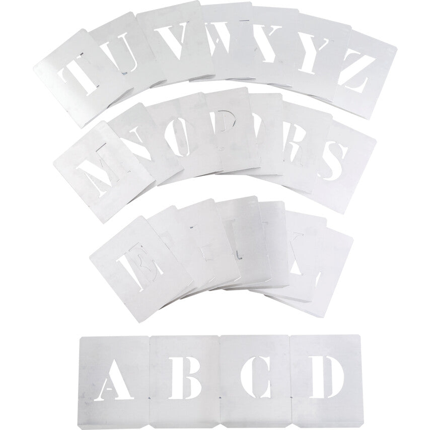 A to Z, Zinc, Stencil, 200mm Character Height, Set of 26