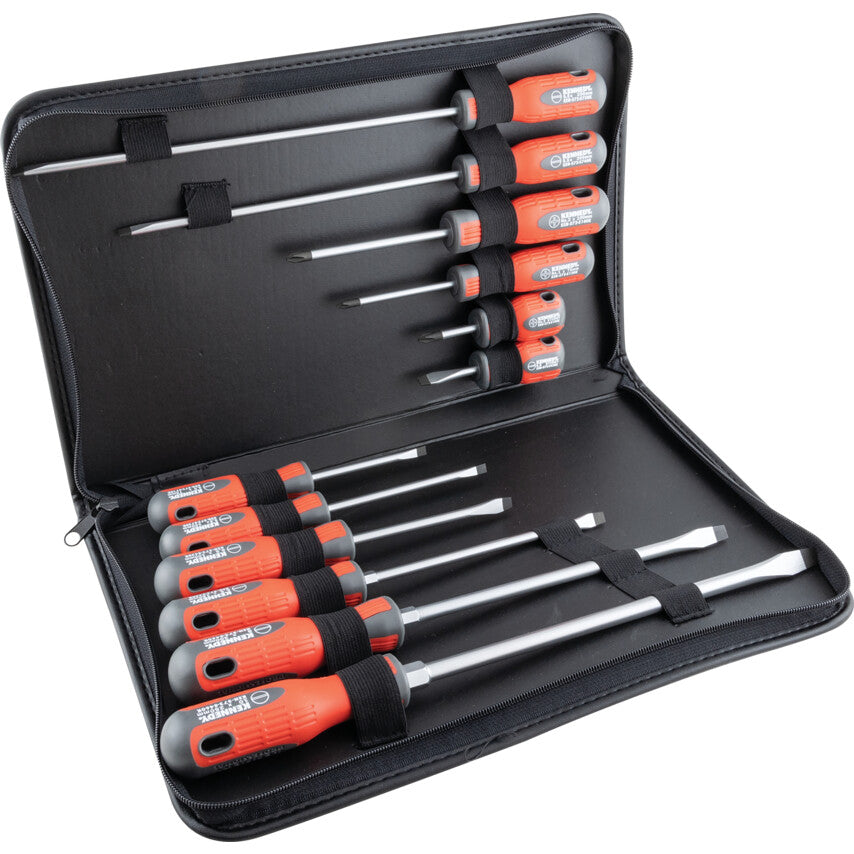 Pro-Torq, Flared/Parallel/Phillips, Screwdriver Set, Set of 12
