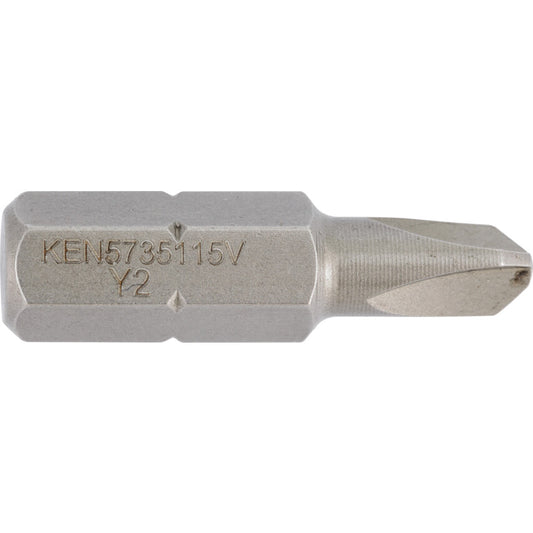 Screwdriver Bit, No.2, Tri-wing, 1/4" Hex