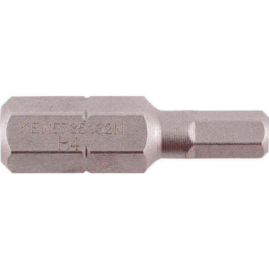 Screwdriver Bit, 4mm, Hex, 1/4" Hex