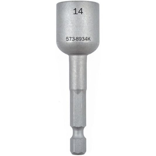 Screwdriver Bit, 14mm, Socket, 1/4" Hex