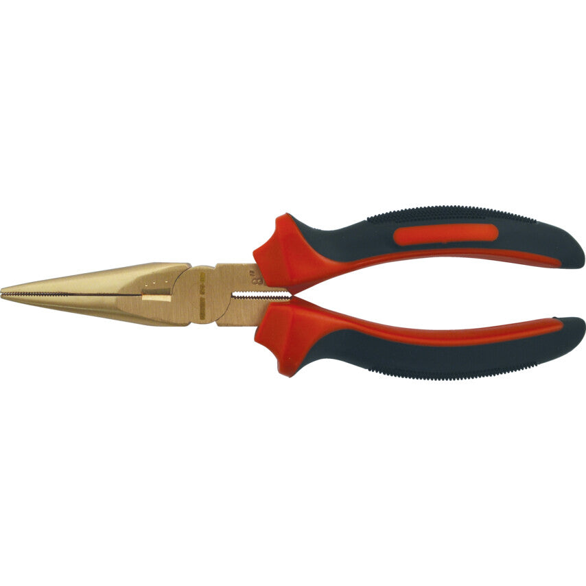Needle Nose Pliers, Smooth, Beryllium Copper, 200mm, Non Sparking