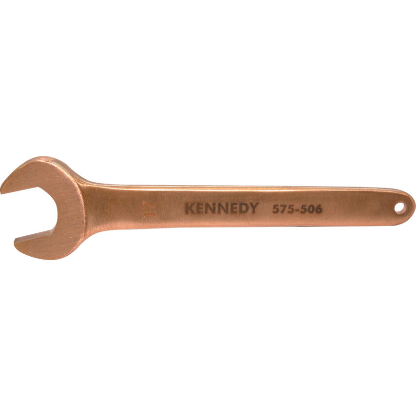 Single End, Non-Sparking Open Ended Spanner, 17mm, Metric