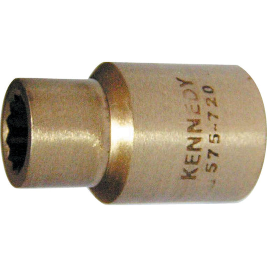 1/2in. Drive, Standard Non-Sparking Socket, 12mm, Metric, Satin Finish
