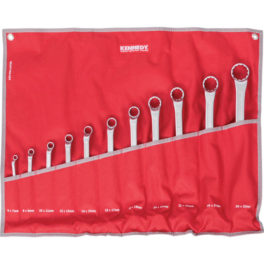 Metric, Ring Spanner Set, 6 - 32mm, Set of 11, Chrome Vanadium Steel