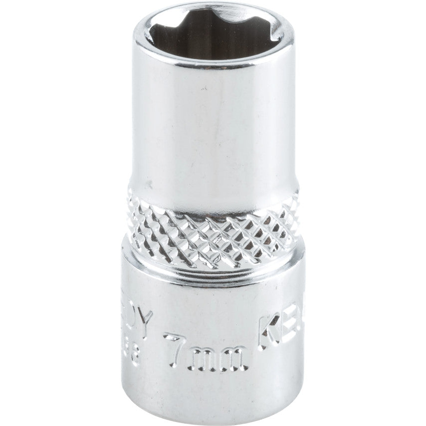 1/4in. Drive, Standard KenGrip® Socket, 7mm, Metric, Chromed Finish