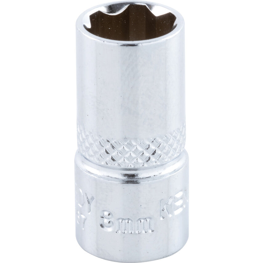 1/4in. Drive, Standard KenGrip® Socket, 8mm, Metric, Chromed Finish
