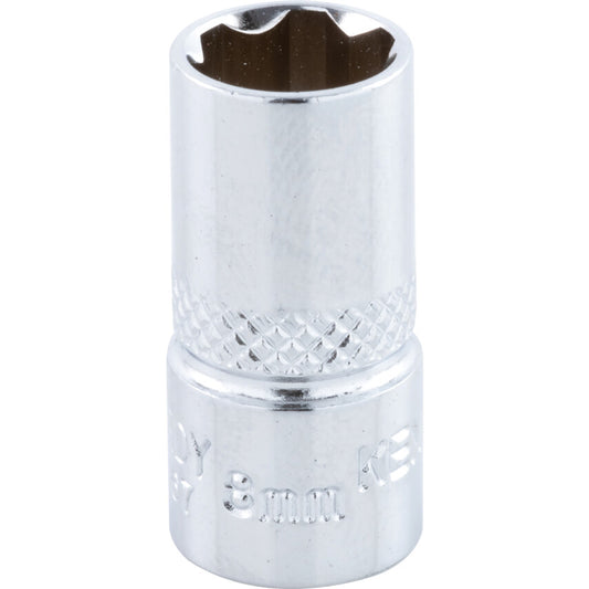 1/4in. Drive, Standard KenGrip® Socket, 8mm, Metric, Chromed Finish